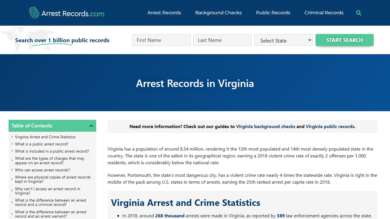 Virginia Arrests Records - Criminal, Warrant and Background Check Data ...